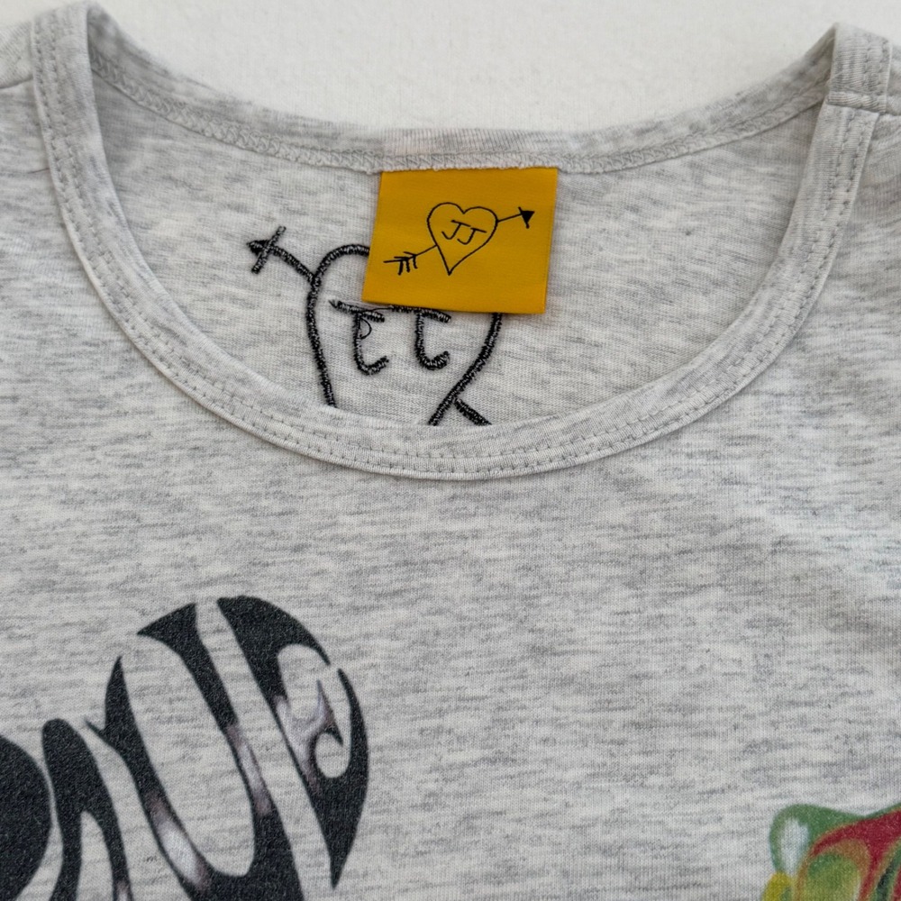 Juliet Johnstone Evergreen Bloom Tank Top Gray Floral Cotton Fairy Grunge BTC S - Picture 4 of 16